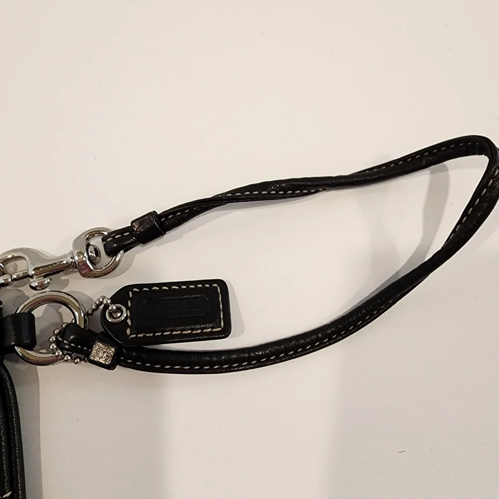 Coach Black Leather Wristlet